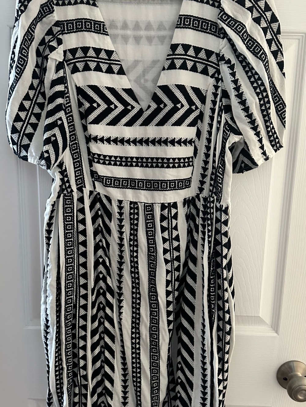 Black & White Geometric Midi Dress